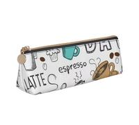 JRBWTDBW Delizioso astuccio in pelle color caffè, design sottile, con cerniera metallica, formato tascabile, per studenti, ufficio, università, scuola media, bianco, Taglia unica, Set di zaini per la