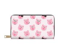 JRBWTDBW Divertente portafoglio da donna in ecopelle con faccia di maiale rosa, elegante e alla moda, per donne moderne, grande capacità, porta carte e tasche organizer, borsa resistente per i viaggi