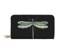 JRBWTDBW Dragonfly - Pochette lunga in ecopelle nera, chic ed elegante, da donna, con porta carte di credito e tasche organizer, borsa resistente per i viaggi di tutti i giorni, bianco, Taglia unica