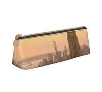 JRBWTDBW Empire State Building, astuccio in pelle dal design sottile, con cerniera metallica, formato tascabile, per studenti, ufficio, università, scuola media, bianco, Taglia unica, Set di zaini per