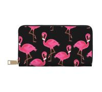 JRBWTDBW Graziosi fenicotteri rosa lunga pochette in ecopelle chic elegante portafogli da donna per donne moderne grande capacità porta carte e tasche organizer borsa resistente per i viaggi di tutti