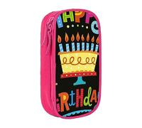 JRBWTDBW Happy Birthday Big Cake Astuccio per studenti Ragazze Ragazzi Grande Capacità Adulto Pen Maker Matita Pouch Organizzatore Ufficio Semplice Durevole Multifunzionale Matita Bag, rosa, Taglia