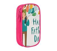 JRBWTDBW Happy Fathers Day by Son Astuccio per studenti Ragazze Ragazzi Grande Capacità Adulto Pen Maker Matita Pouch Organizzatore Ufficio Semplice Durevole Multifunzionale Matita Bag, rosa, Taglia