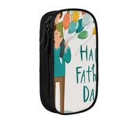 JRBWTDBW Happy Fathers Day by Son Astuccio per studenti Ragazze Ragazzi Grande Capacità Adulto Pen Maker Matita Pouch Organizzatore Ufficio Semplice Durevole Multifunzionale Matita Bag, Nero , Taglia