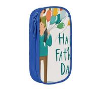 JRBWTDBW Happy Fathers Day by Son Astuccio per studenti Ragazze Ragazzi Grande Capacità Adulto Pen Maker Matita Pouch Organizzatore Ufficio Semplice Durevole Multifunzionale Matita Bag, Blu, Taglia