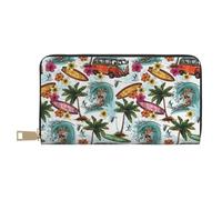 JRBWTDBW Hawaiian Surfer On Ondulato Lungo Ecopelle Clutch Chic Elegante Portafoglio da Donna per Donne Moderne Grande Capacità Porta Carte e Tasche Organizzatori Durevole Borsa Borsa per i Viaggi di