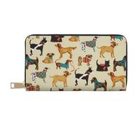 JRBWTDBW Hound Dogs, pochette lunga in finta pelle, elegante e alla moda, da donna, con porta carte di credito e tasche organizer, borsa resistente per i viaggi di tutti i giorni, bianco, Taglia unica