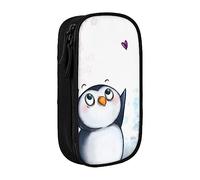 JRBWTDBW I Love Penguins, astuccio per studenti, ragazze, ragazzi, grande capacità, per adulti, portapenne per ufficio, organizer semplice e durevole, Nero , Taglia unica, Bagaglio a mano