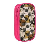 JRBWTDBW Imagen De Pug Astuccio per Studenti Ragazze Ragazzi Grande Capacità Adulto Penna Maker Matita Sacchetto Organizzatore Ufficio Semplice Durevole Multifunzionale Matita Bag, rosa, Taglia unica,
