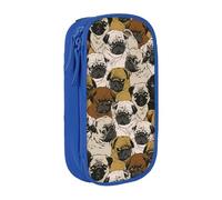 JRBWTDBW Imagen De Pug Astuccio per Studenti Ragazze Ragazzi Grande Capacità Adulto Penna Maker Matita Sacchetto Organizzatore Ufficio Semplice Durevole Multifunzionale Matita Bag, Blu, Taglia unica,