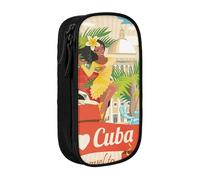 JRBWTDBW Isola di Cuba Astuccio per Studenti Ragazze Ragazzi Grande Capacità Adulto Pen Maker Astuccio Organizzatore Ufficio Semplice Durevole Astuccio Multifunzionale, Nero , Taglia unica, Bagaglio a