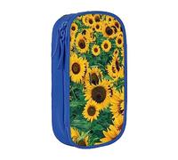 JRBWTDBW Molti bellissimi girasoli astuccio per studenti ragazze ragazzi grande capacità adulto penna maker matita sacchetto organizzatore ufficio semplice durevole multifunzionale matita borsa, Blu,