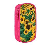JRBWTDBW Molti bellissimi girasoli astuccio per studenti ragazze ragazzi grande capacità adulto penna maker matita sacchetto organizzatore ufficio semplice durevole multifunzionale matita borsa, rosa,