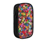 JRBWTDBW Origami Paper Cranes Astuccio per Studenti Ragazze Ragazzi Grande Capacità Adulto Pen Maker Matita Pouch Organizzatore Ufficio Semplice Durevole Multifunzionale Matita Bag, Nero , Taglia