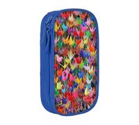 JRBWTDBW Origami Paper Cranes Astuccio per Studenti Ragazze Ragazzi Grande Capacità Adulto Pen Maker Matita Pouch Organizzatore Ufficio Semplice Durevole Multifunzionale Matita Bag, Blu, Taglia unica,
