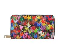 JRBWTDBW Origami Paper Cranes - Pochette lunga in finta pelle, elegante e alla moda, per donne moderne, porta carte di grande capacità e tasche organizer, borsa resistente per i viaggi di tutti i