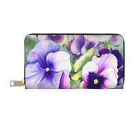 JRBWTDBW Pansy Perfection - Pochette lunga in finta pelle chic ed elegante, da donna, con porta carte di credito e tasche organizer, borsa resistente per i viaggi di tutti i giorni, bianco, Taglia