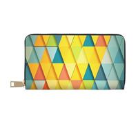 JRBWTDBW Pochette lunga a triangolo colorato in finta pelle chic ed elegante portafogli da donna per donne moderne, porta carte di grande capacità e tasche organizer, borsa resistente per i viaggi di