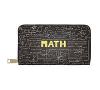 JRBWTDBW Pochette lunga da donna in finta pelle per scuola matematica, elegante e alla moda, con porta carte di credito e tasche organizer, borsa resistente per i viaggi di tutti i giorni, bianco,