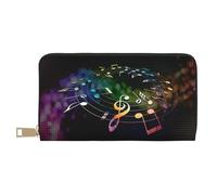 JRBWTDBW Pochette lunga in ecopelle colorata con note musicali eleganti e alla moda portafogli da donna per donne moderne, porta carte di grande capacità e tasche organizer, borsa resistente per i