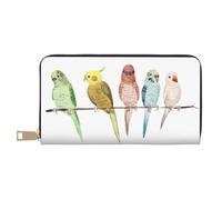 JRBWTDBW Pochette lunga in ecopelle colorata con pappagalli sull'albero, elegante e alla moda, portafogli da donna moderna, grande capacità, porta carte e tasche organizer, borsa resistente per i