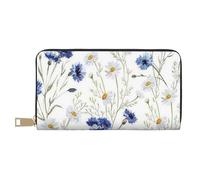 JRBWTDBW Pochette lunga in ecopelle disegnata a mano con fiore disegnato a mano, elegante e alla moda, portafogli da donna moderne, grande capacità, porta carte e tasche organizer, borsa resistente