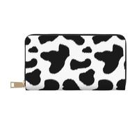 JRBWTDBW Pochette lunga in ecopelle leopardata nera e bianca chic elegante portafogli da donna per donne moderne, grande capacità porta carte e tasche organizer borsa resistente per viaggi quotidiani,
