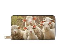 JRBWTDBW Pochette lunga in finta pelle con pecore e agnelli, eleganti portafogli da donna per donne moderne, porta carte di grande capacità e tasche organizer, borsa resistente per i viaggi di tutti i