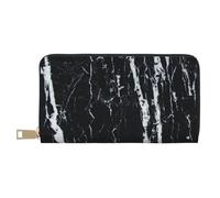 JRBWTDBW Pochette lunga in finta pelle nera e bianca effetto marmo elegante portafoglio da donna moderna porta carte di grande capacità e tasche organizer borsa resistente per i viaggi di tutti i