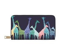JRBWTDBW Portafogli da donna con giraffa colorata per amanti dei fan della giraffa lunga pochette chic elegante da donna moderna porta carte di grande capacità e tasche organizer borsa resistente per