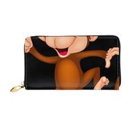 JRBWTDBW Portafogli da donna in pelle con scimmia stampata grande capacità porta carte borsa da donna con più slot per carte borsa lunga da donna con scomparto con cerniera 19 cm x 10,5 cm borse da