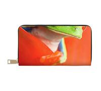 JRBWTDBW Red Eyes Tree Frogs - Pochette lunga in finta pelle chic ed elegante da donna per donne moderne, porta carte di grande capacità e tasche organizer, borsa resistente per i viaggi di tutti i