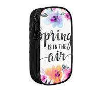 JRBWTDBW Spring is in The Air Pencil Case per studenti Ragazze Ragazzi Grande Capacità Adulto Pen Maker Matita Pouch Organizzatore Ufficio Semplice Durevole Astuccio Multifunzionale, Nero , Taglia