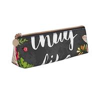 JRBWTDBW Thug Life - Astuccio in pelle con motivo floreale, sottile, con cerniera metallica, tascabile, per studenti, ufficio, università, scuola media, bianco, Taglia unica, Set di zaini per la