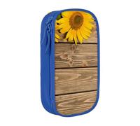 JRBWTDBW Tre girasoli su astuccio in legno per studenti ragazze ragazzi grande capacità adulto penna creatore matita sacchetto organizzatore ufficio semplice durevole multifunzionale matita borsa,