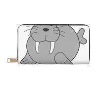 JRBWTDBW Walrus - Pochette lunga in finta pelle, elegante e alla moda, da donna, con porta carte di credito e tasche organizer, borsa resistente per i viaggi di tutti i giorni, bianco, Taglia unica
