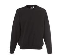 JRC 989223 Lecco Felpa Girocollo da Uomo Misto Cotone Poliestere Polsini Fondo Maglia in Costina Nero (XL)