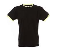 JRC 990231 Lipsia T-Shirt da Uomo Maglia Manica Corta Girocollo 100% Cotone Pettinato Colletto Basso Nero (S IT Uomo)