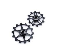 JRC Components Coppia di pulegge per deragliatore in ceramica, cuscinetti ibridi in ceramica 14 e 12T, ruote per deragliatore posteriore per bici MTB