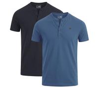 JRC - Confezione da 2 magliette Henley da uomo, a maniche corte/lunghe, leggere, per palestra, corsa e gite casual, Confezione da 2, carbone & Mid Night, L