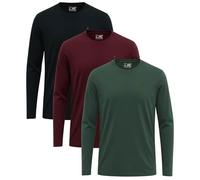 JRC Confezione da 3, 4 Magliette da uomo a manica lunga/corta con girocollo, top casual a girocollo per camminare, allenamento, corsa ed escursioni, XL
