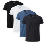 JRC Just Royal Clothing Confezione da 4 Magliette da Uomo a Maniche Corte con Scollo a V, Top Casual con Scollo a V, 3XL