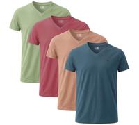 JRC Just Royal Clothing Confezione da 4 Magliette da Uomo con Scollo a V a Maniche Corte, L