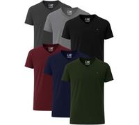 JRC Just Royal Clothing Maglietta da uomo a maniche corte con scollo a V, casual, confezione da 6, Caldo-3, M