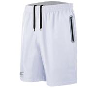 JRC Just Royal Clothing Pantaloncini da corsa da uomo con 2 tasche con cerniera, pantaloncini leggeri per allenamento e palestra, bianco, XL
