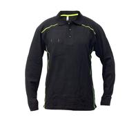 JRC POLO BRUXELLES Maglia Manica Lunga in Cotone Elasticizzata Riporti Fluo Uomo