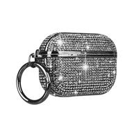 JRCYVTA Custodia per AirPods Pro 2 Diamond Case, strass Bling Glitter carino compatibile con Airpods Pro, custodia per auricolari per ragazze e donne, pelle di lusso (nero)