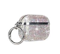 JRCYVTA Custodia per AirPods Pro 3 Diamond, con strass e glitter, compatibile con AirPods Pro di terza generazione, custodia per ragazze e donne, pelle di lusso (colore nero)