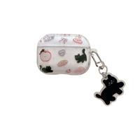 JRCYVTA Custodia protettiva per Airpod Pro 3, motivo gatto nero, trasparente, antiurto, custodia protettiva per Apple AirPods Pro di terza generazione