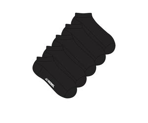 JREBREBEL LOGO SHORT SOCKS 5 PACK, Black/Pack:W. BLACK, Taglia unica